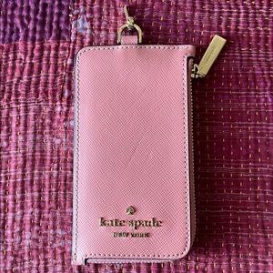 Kate Spade Madison Card Case - Travel Wallet - Lanyard - Terracotta Tile Pink 🌷